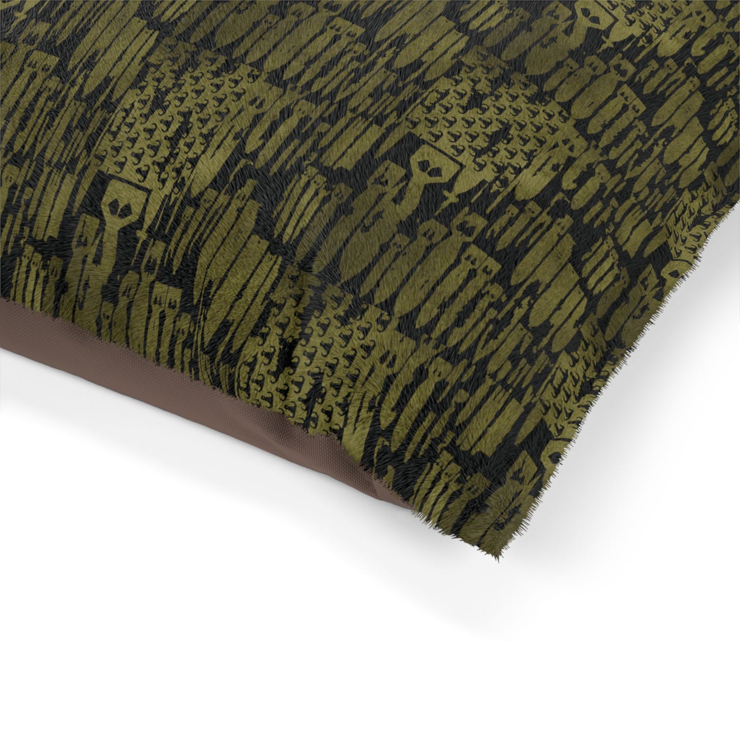 Pet Bed — "EOD Bomb Flag" (Olive on Black)