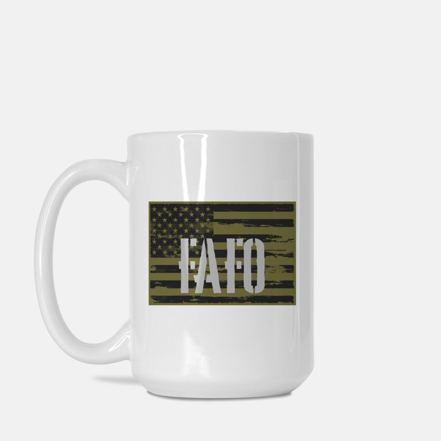 Mug - "FAFO American Flag" (Olive Green)