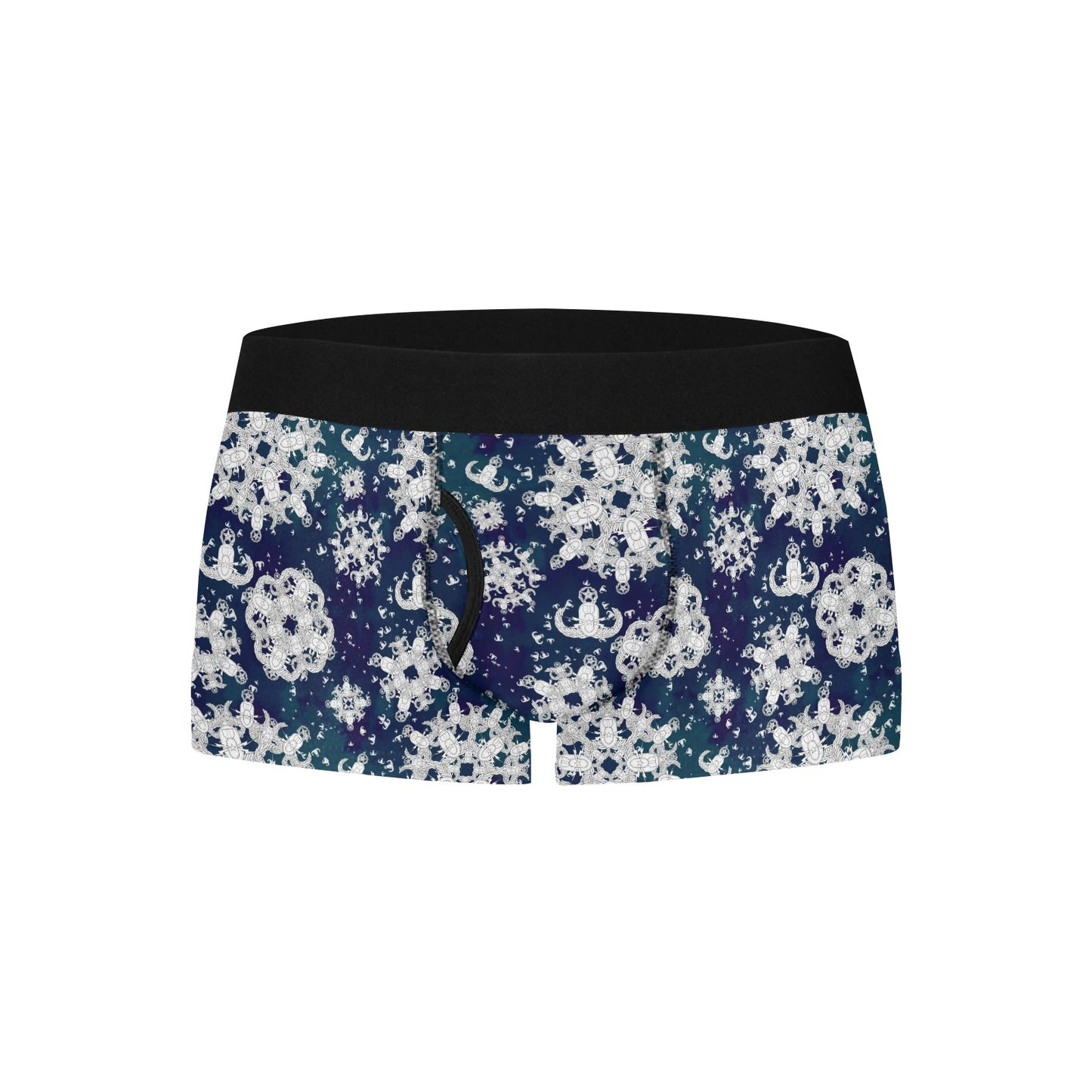 Men's Boxer Briefs with Fly - "EOD Snowflakes"