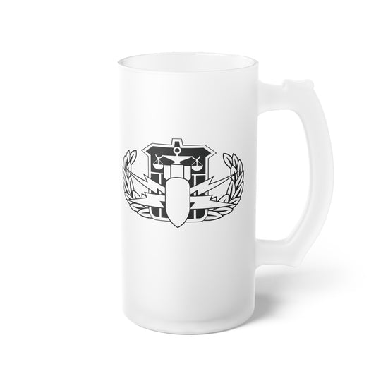 Frosted Glass Stein - "HDS Badge"