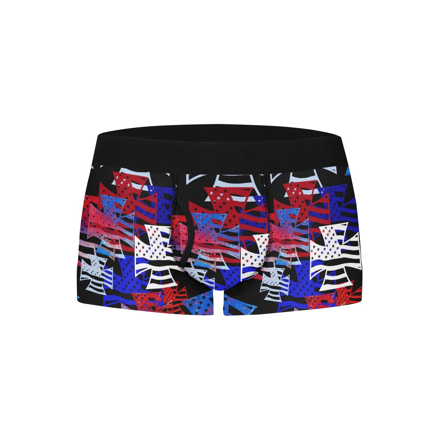 Men's Boxer Briefs with Fly - "American Iron Cross Graffiti" (RWB)