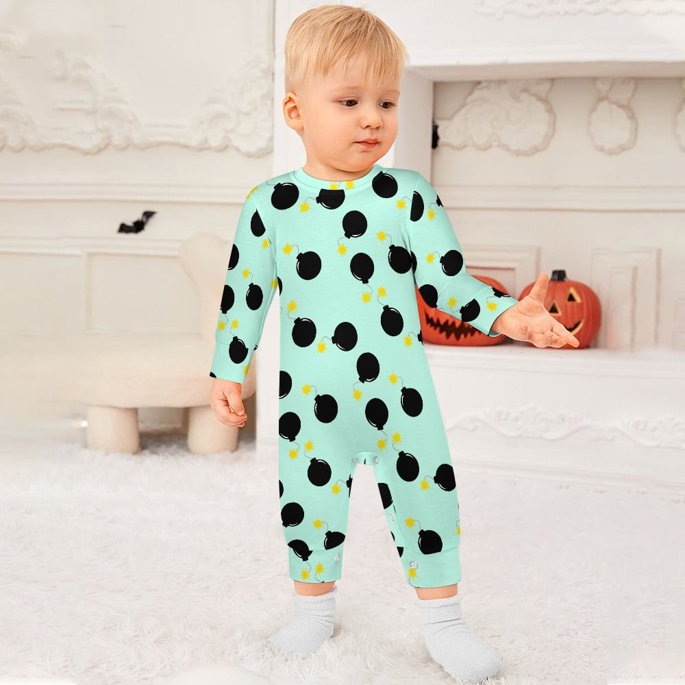 Baby Romper - "Old School Bombs" (Mint)