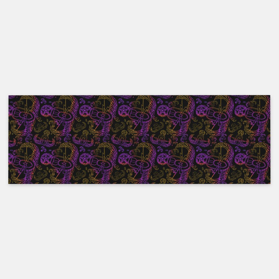 Pashmina Scarf - "EOD Mixed Badges" (Purple on Black)