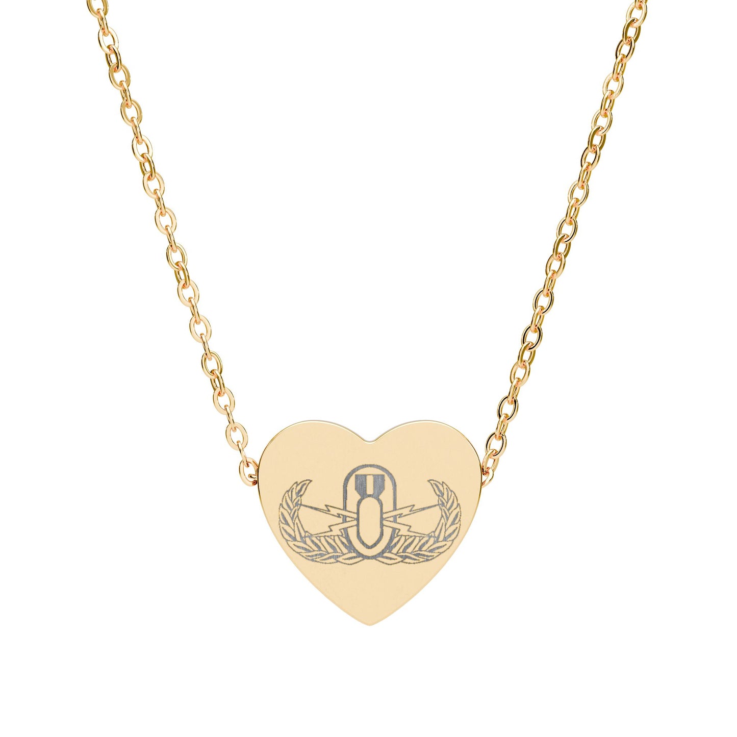 Engraved Heart Necklace — "EOD Basic Badge"