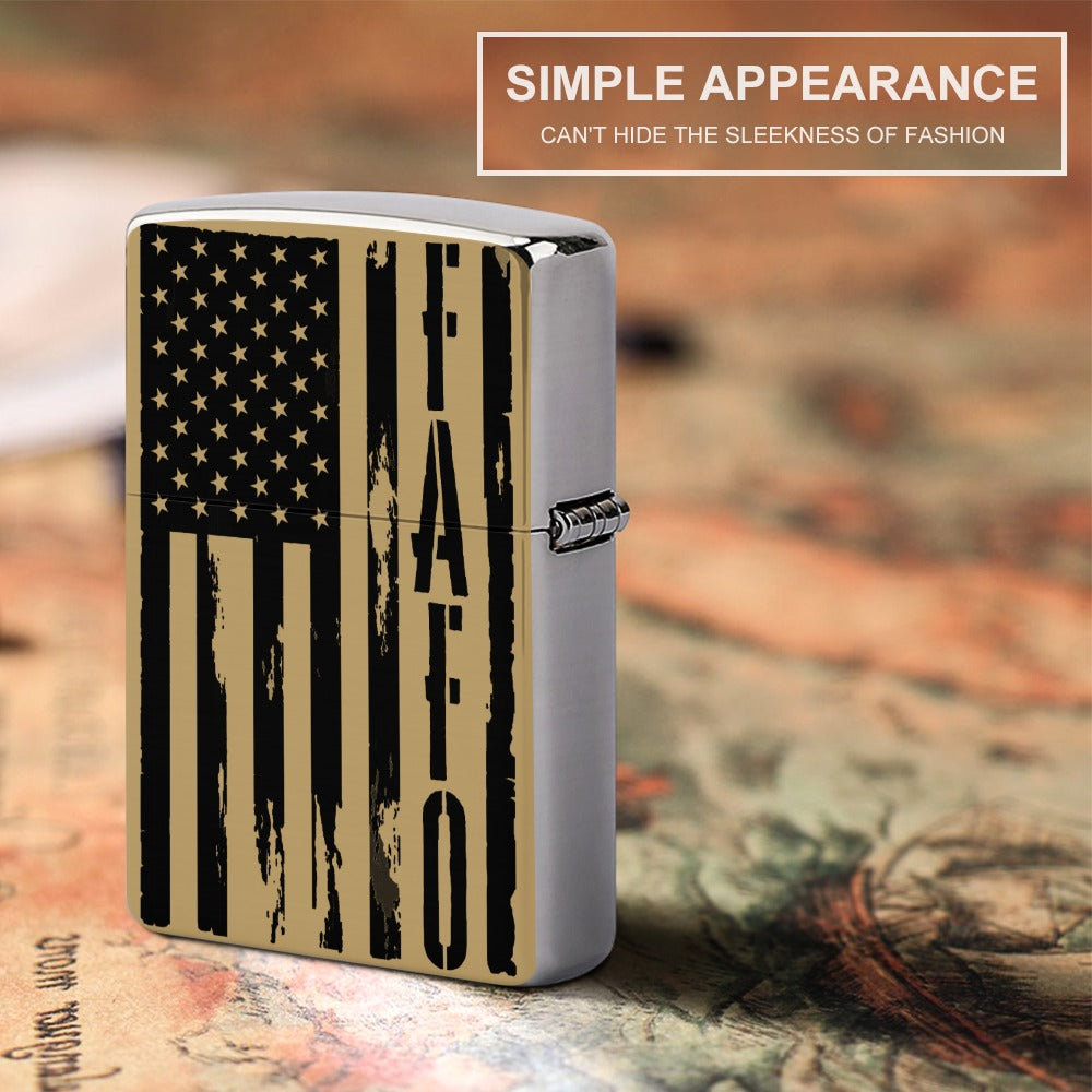Lighter Casing - "FAFO Vertical American Flag" (Desert)