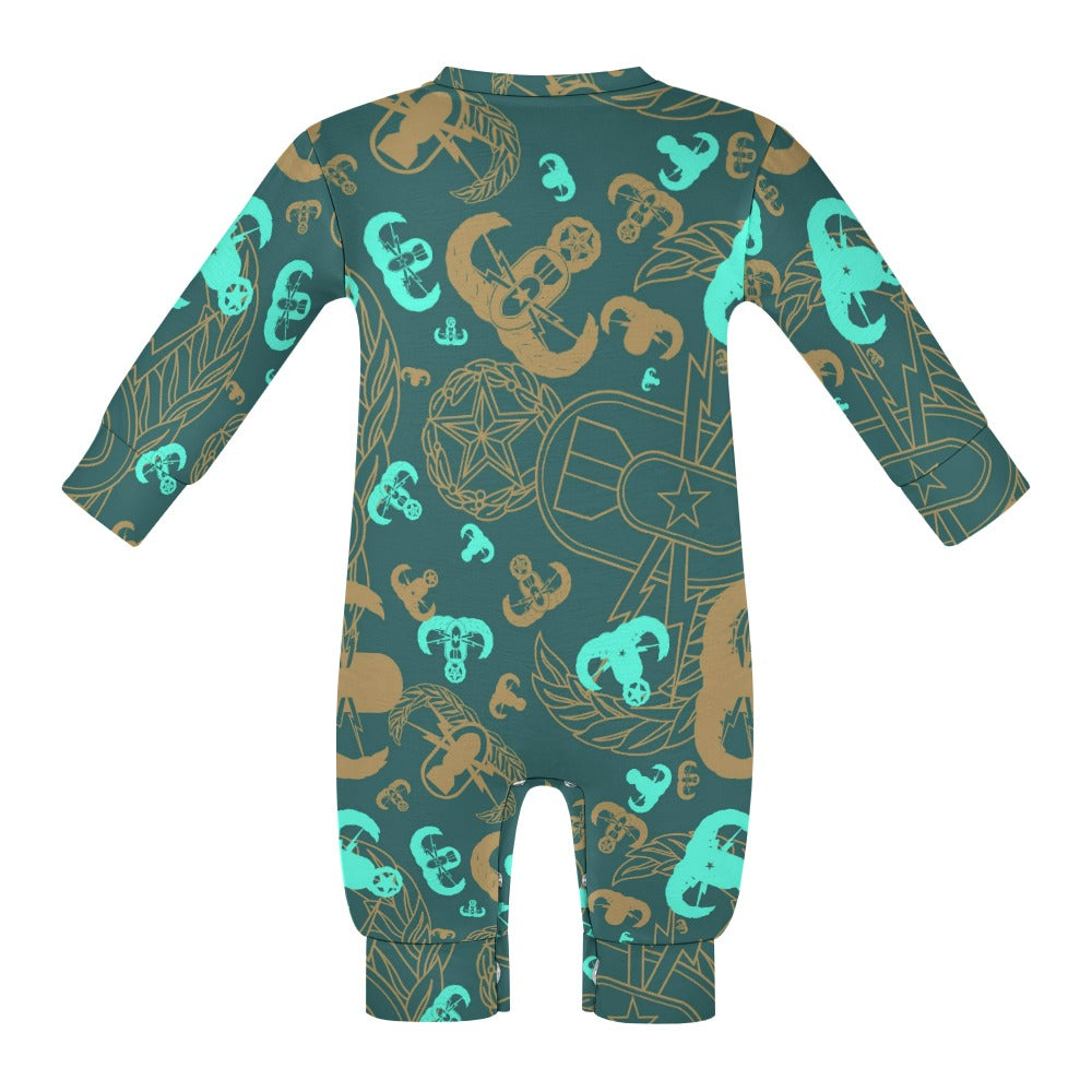Baby Romper - "EOD Party" (Greens)