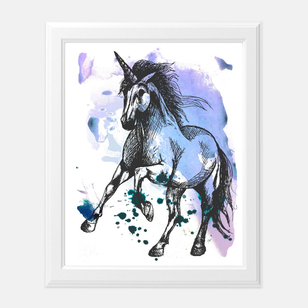 Print (8" x10") - "Unicorn on Paint"