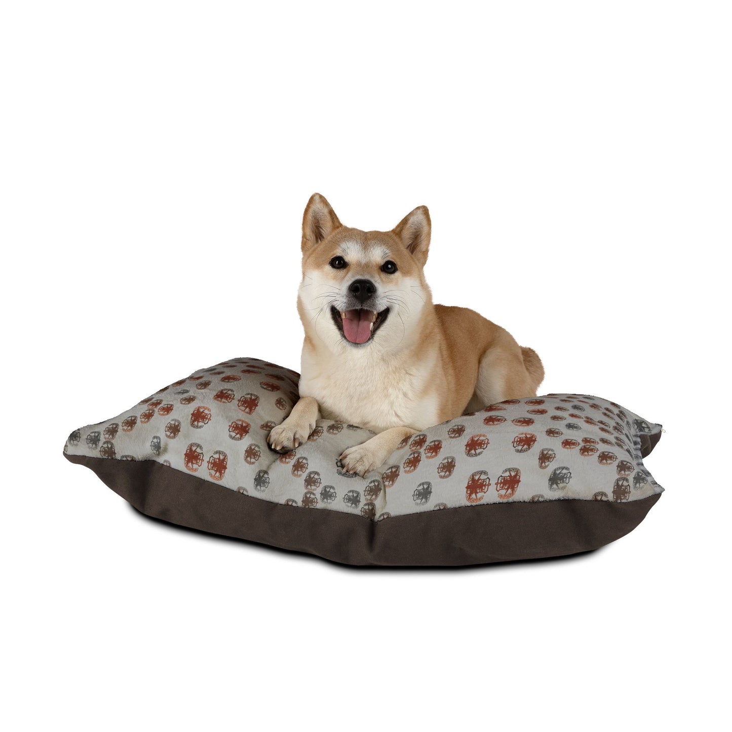 Pet Bed — "PSBT Aztec" (Rust on Beige)