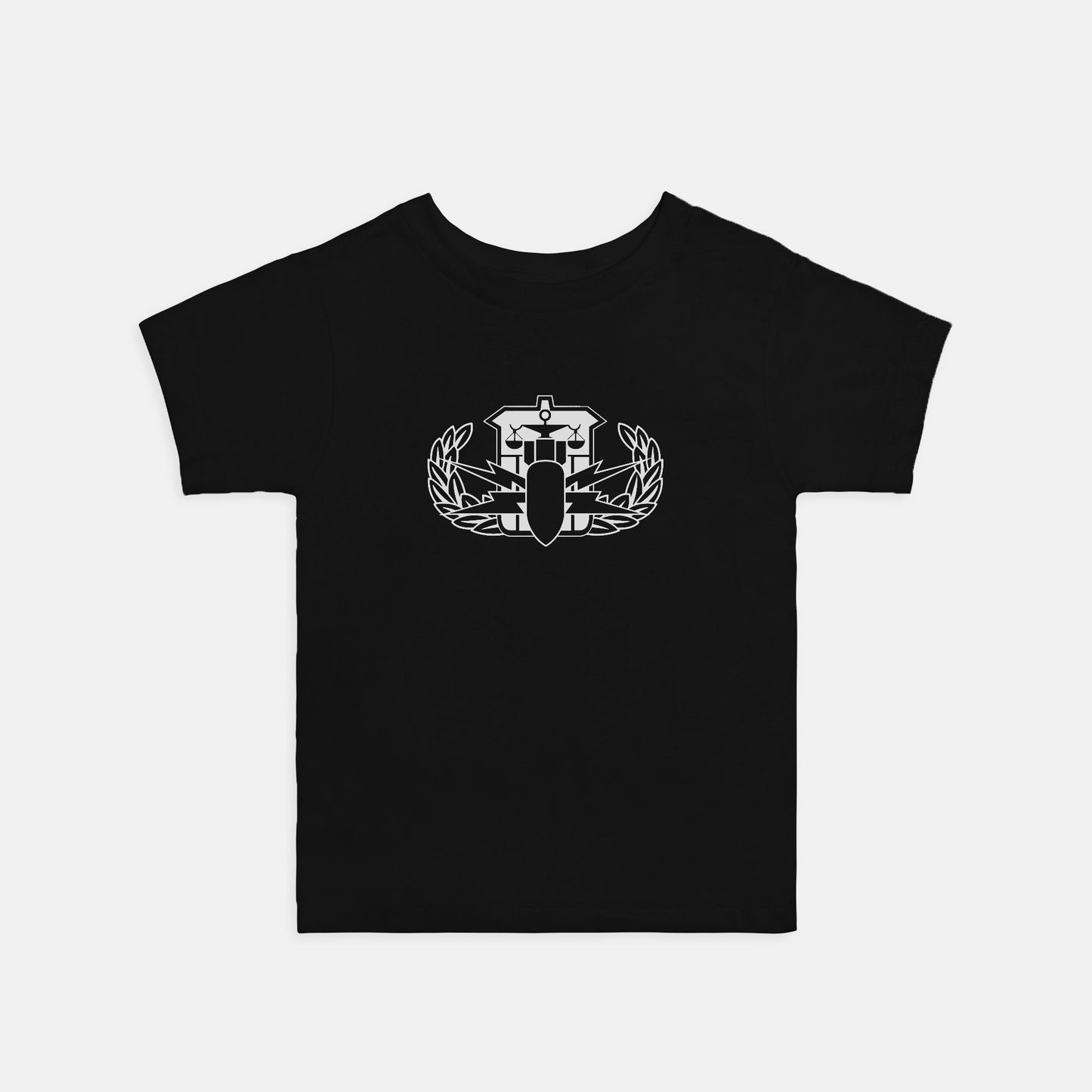 Toddler T-shirt - "HDS Badge" (White on Black)