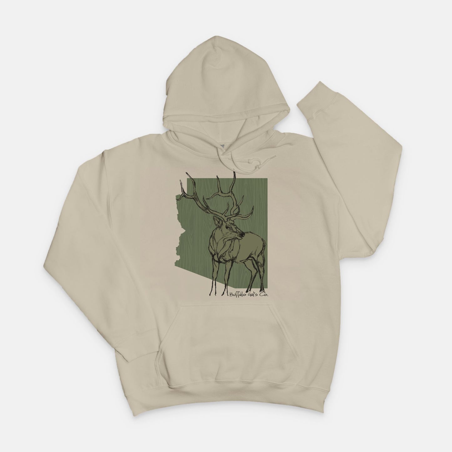 Hoodie - "AZ Elk" (Olive)