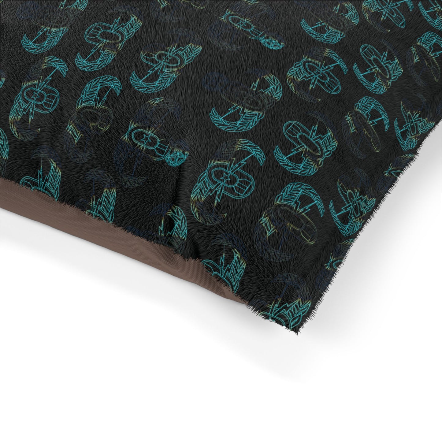 Pet Bed — "EOD Badge Rows" (Burnt Edges)