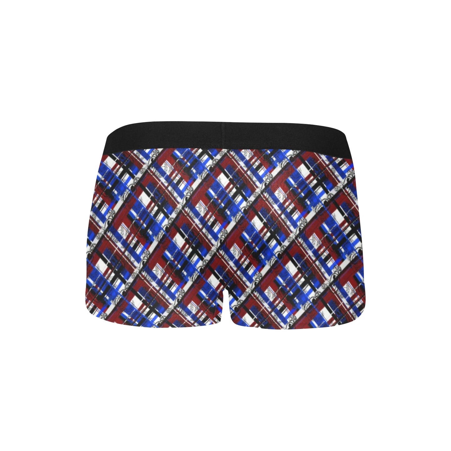 Men's Boxer Briefs with Fly - "EOD Flannel Plaid" (Red, White, & Blue)