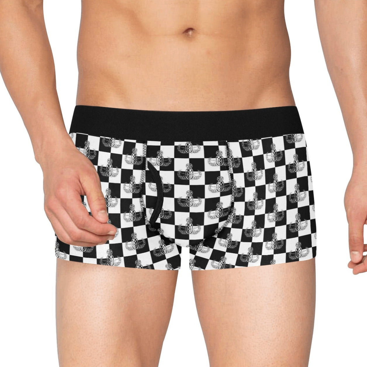 Men's Boxer Briefs with Fly - "EOD Checkered Flag"