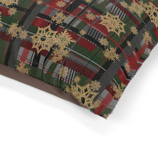 Pet Bed — "Snowflake Plaid"