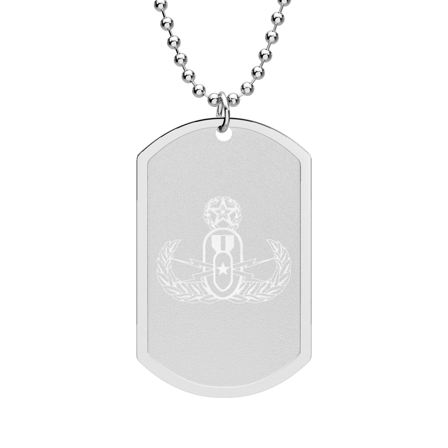 Engraved Crest Dog Tag Necklace — Personalized Military-Style Pendant