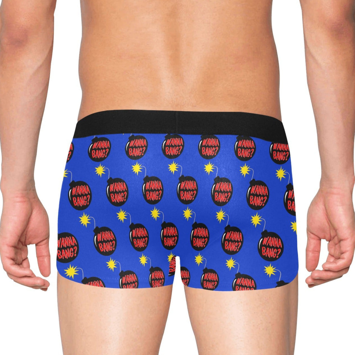 Men's Boxer Briefs with Fly - "Wanna Bang?"