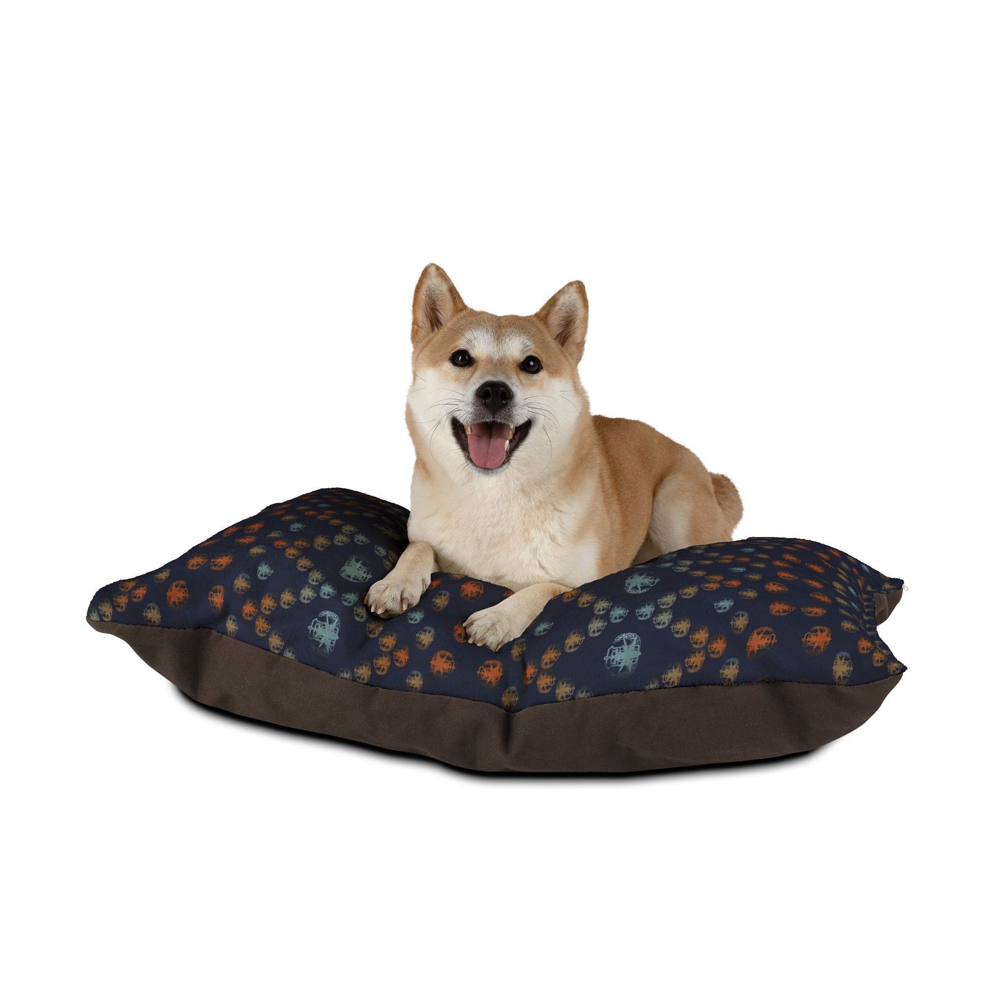 Pet Bed — "PSBT Aztec" (Rust & Blue)