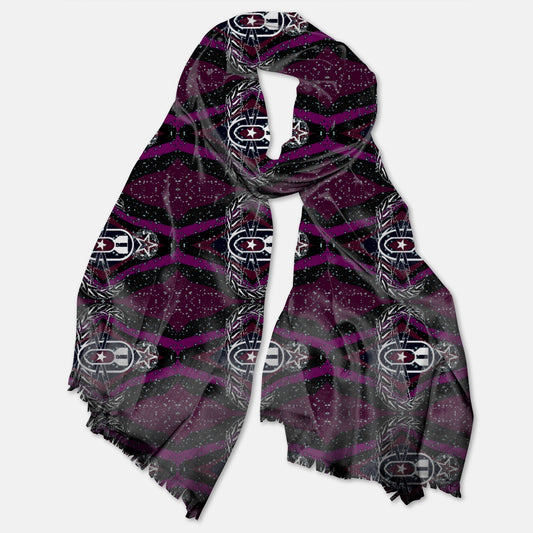 Pashmina Scarf - "Mid Century Modern EOD" (Plum)