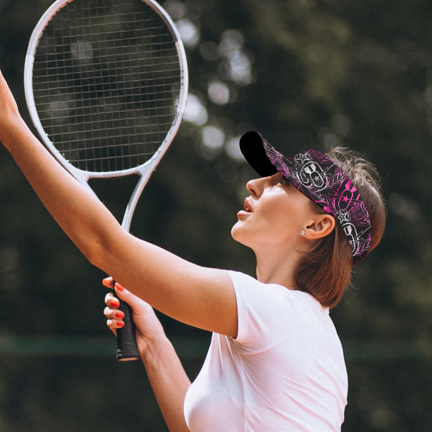 Sports Visor - "It's 5 o'clock Somewhere" (Pink on Black)