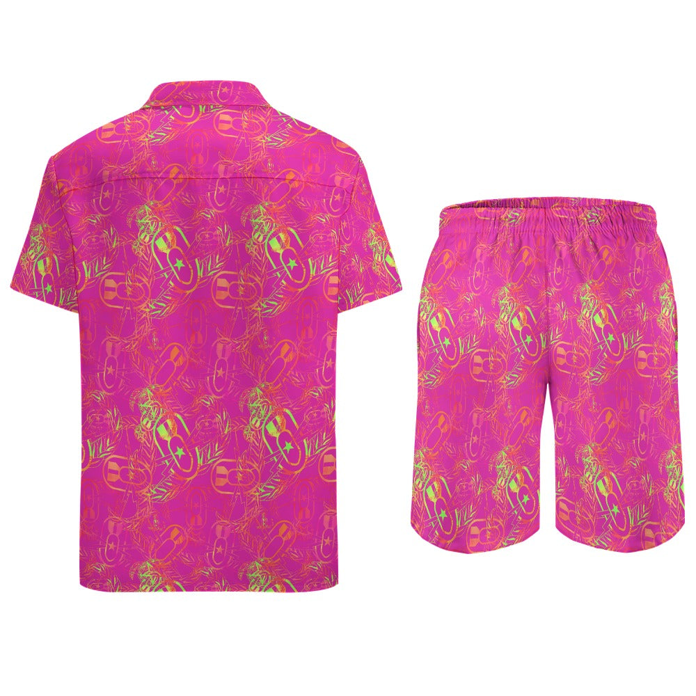 Leisure Beach Suit - "It's 5 o'clock Somewhere" (Neon Pink & Yellow)