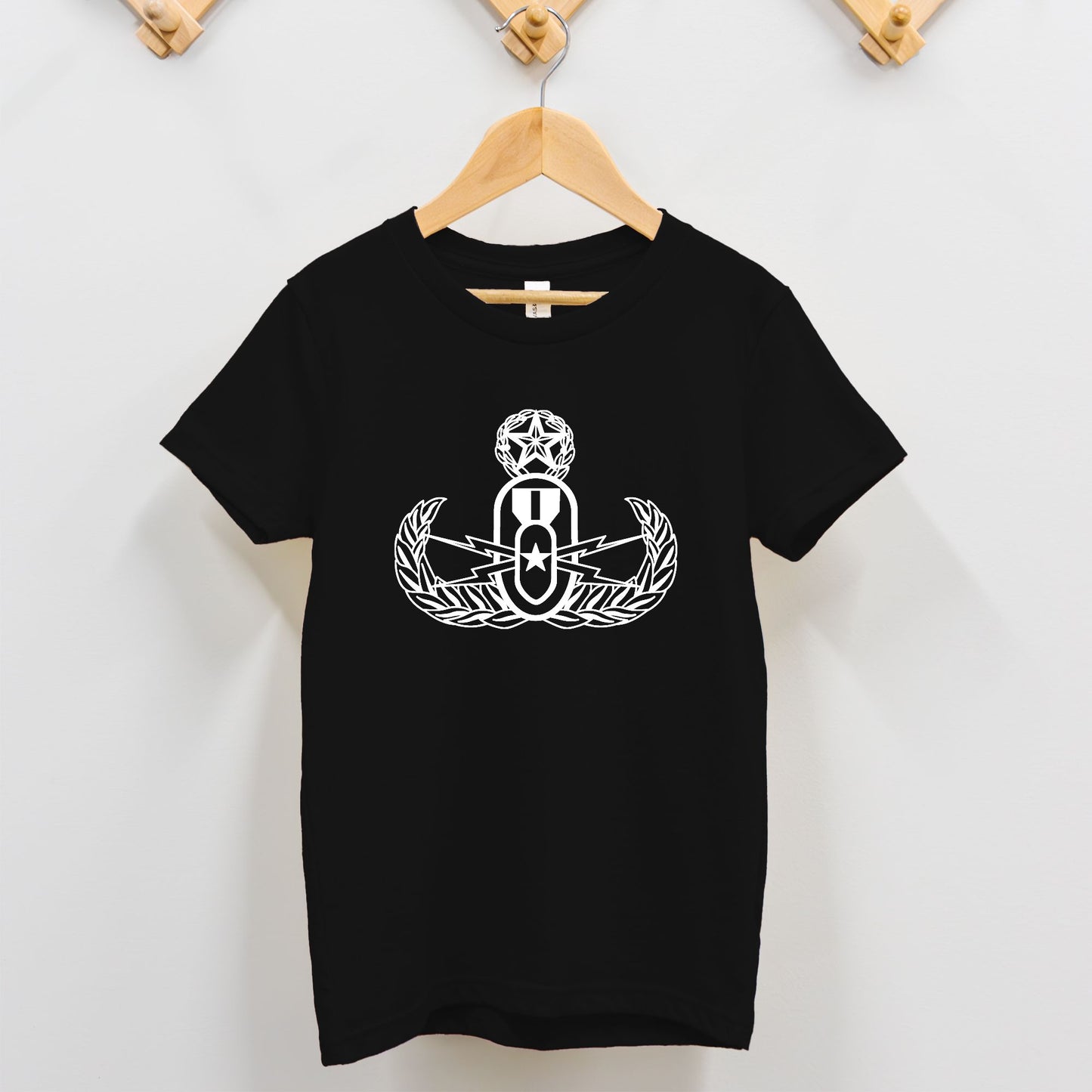 Toddler T-shirt - "EOD Master Badge" (White on Black)