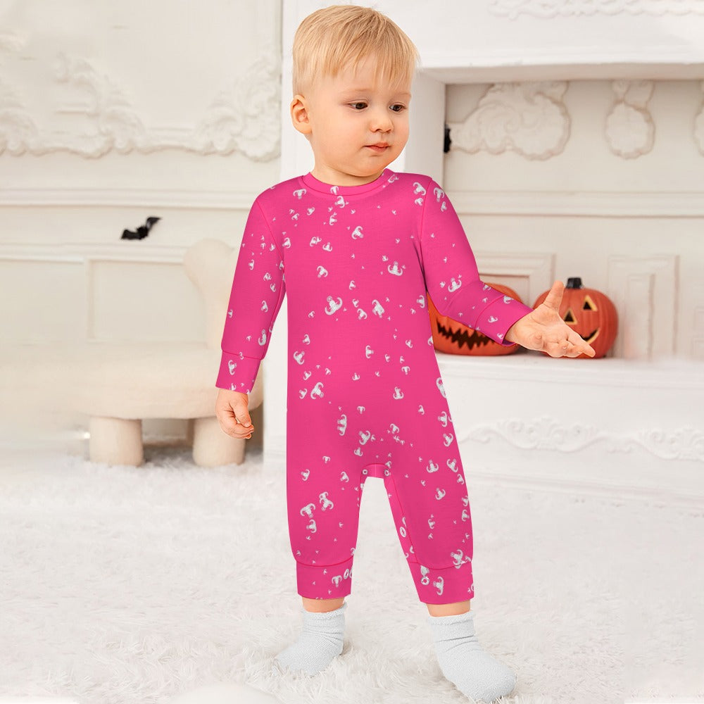 Baby Romper - "EOD Confetti" (White on Pink)