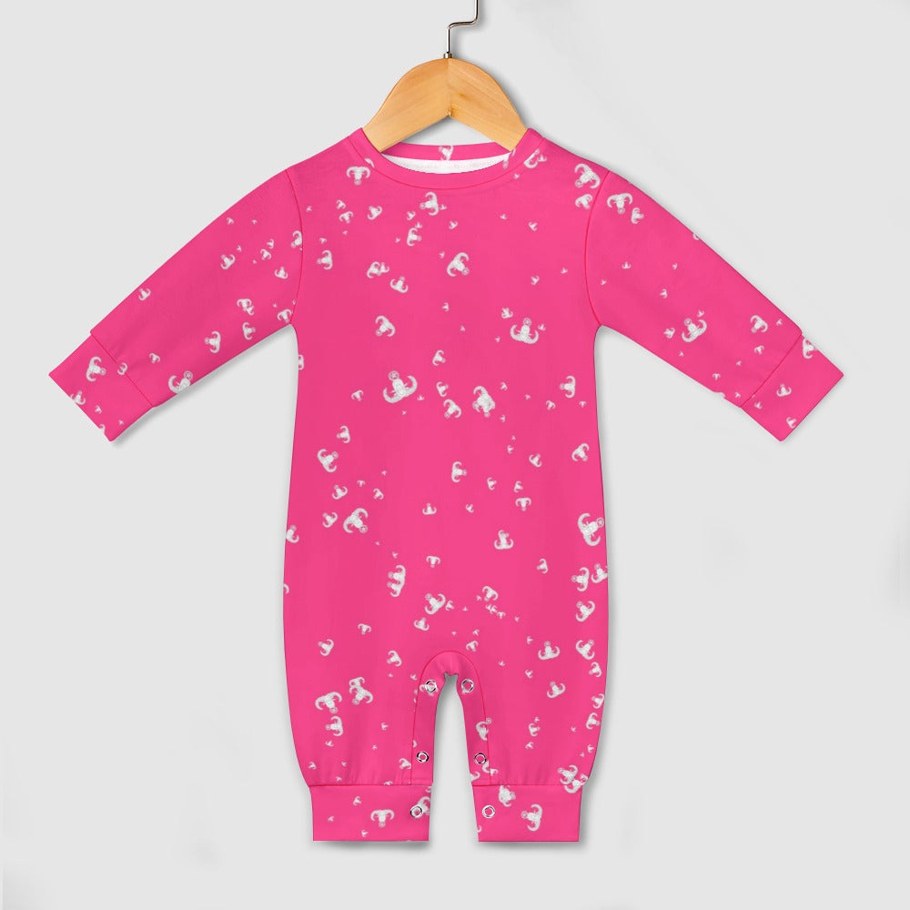 Baby Romper - "EOD Confetti" (White on Pink)