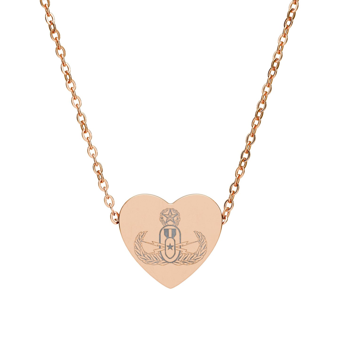 Engraved Heart Necklace – "EOD Master Badge"