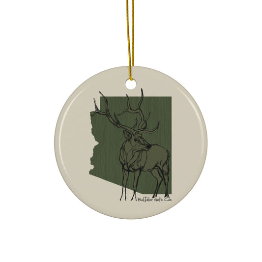 Ornament - "AZ Elk" (Olive)