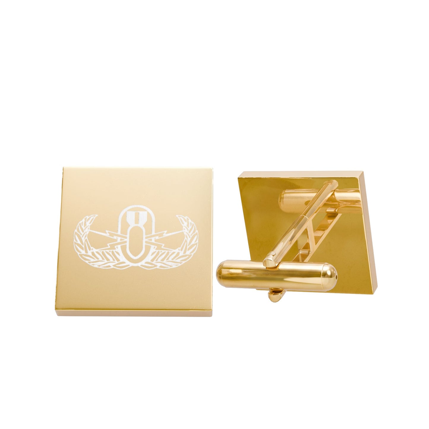 Gold Square Cufflinks — Elegant Monogram Dress Accessories