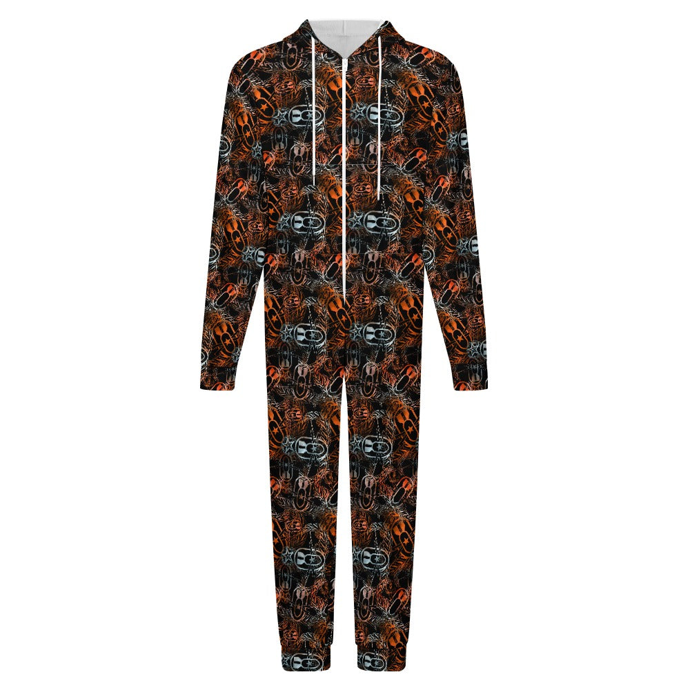 Adult Plush Onesie - "It's 5 o'clock Somewhere" (Orange on Black)