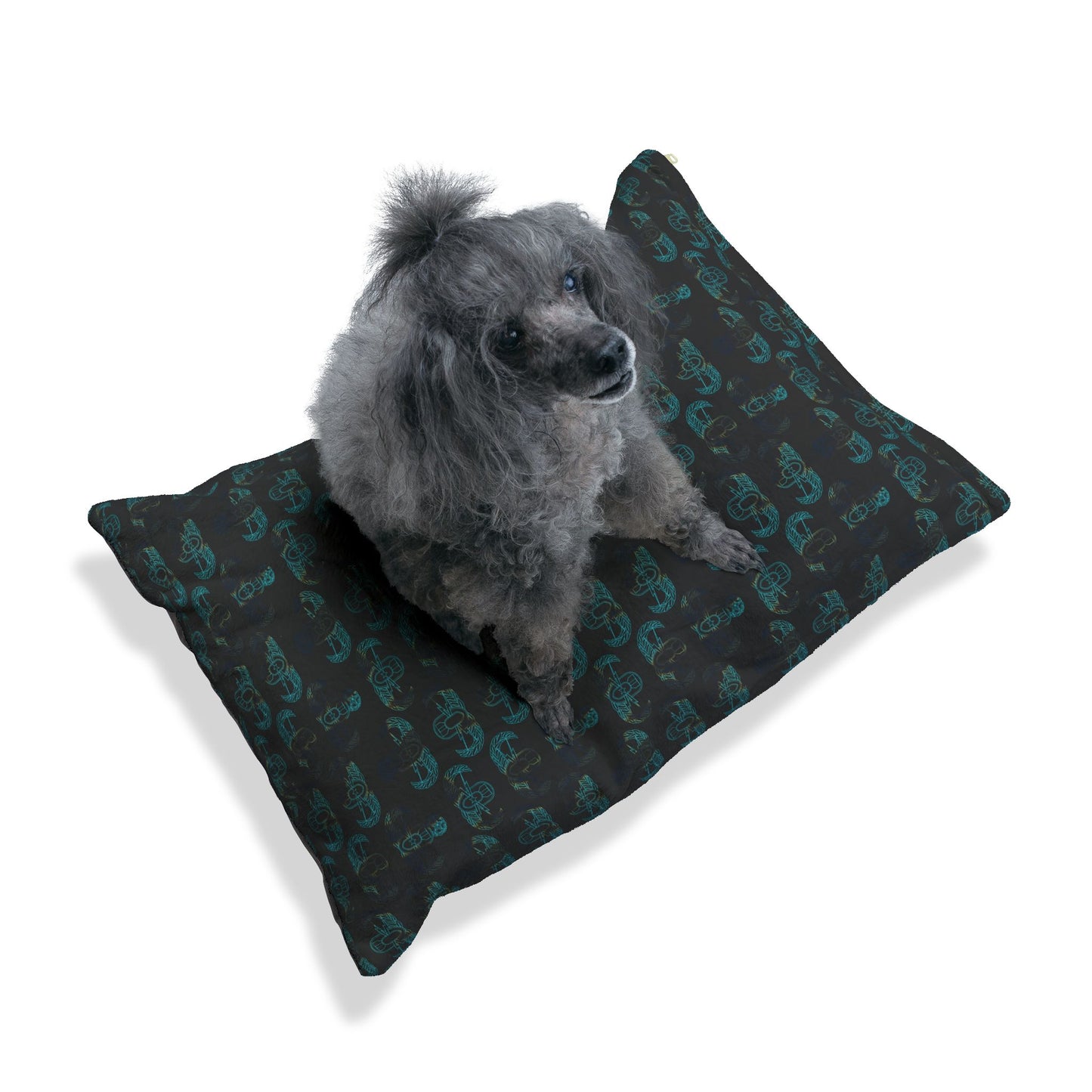 Pet Bed — "EOD Badge Rows" (Burnt Edges)