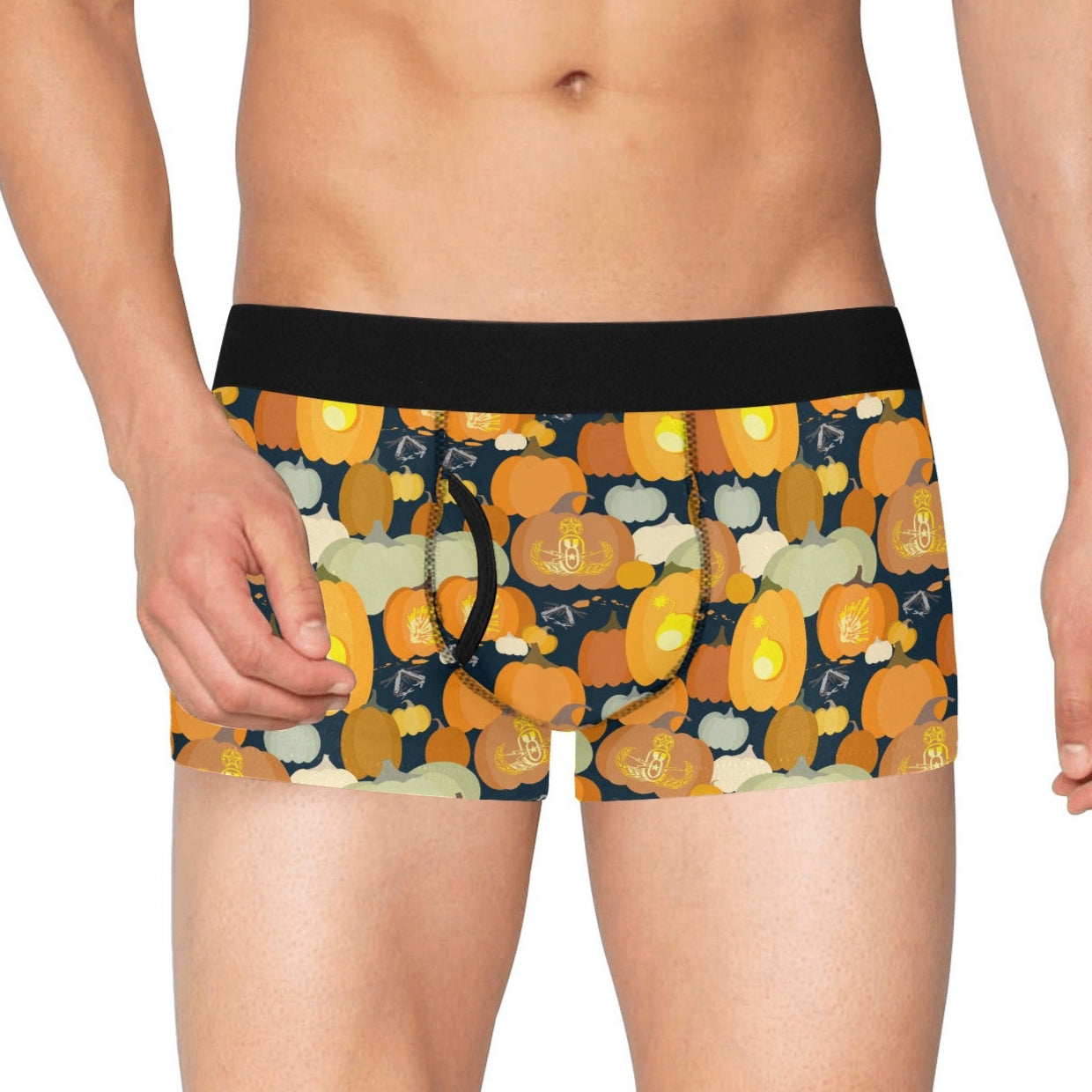 Men's Boxer Briefs with Fly - "E-O-Mother Pumpkin-D"