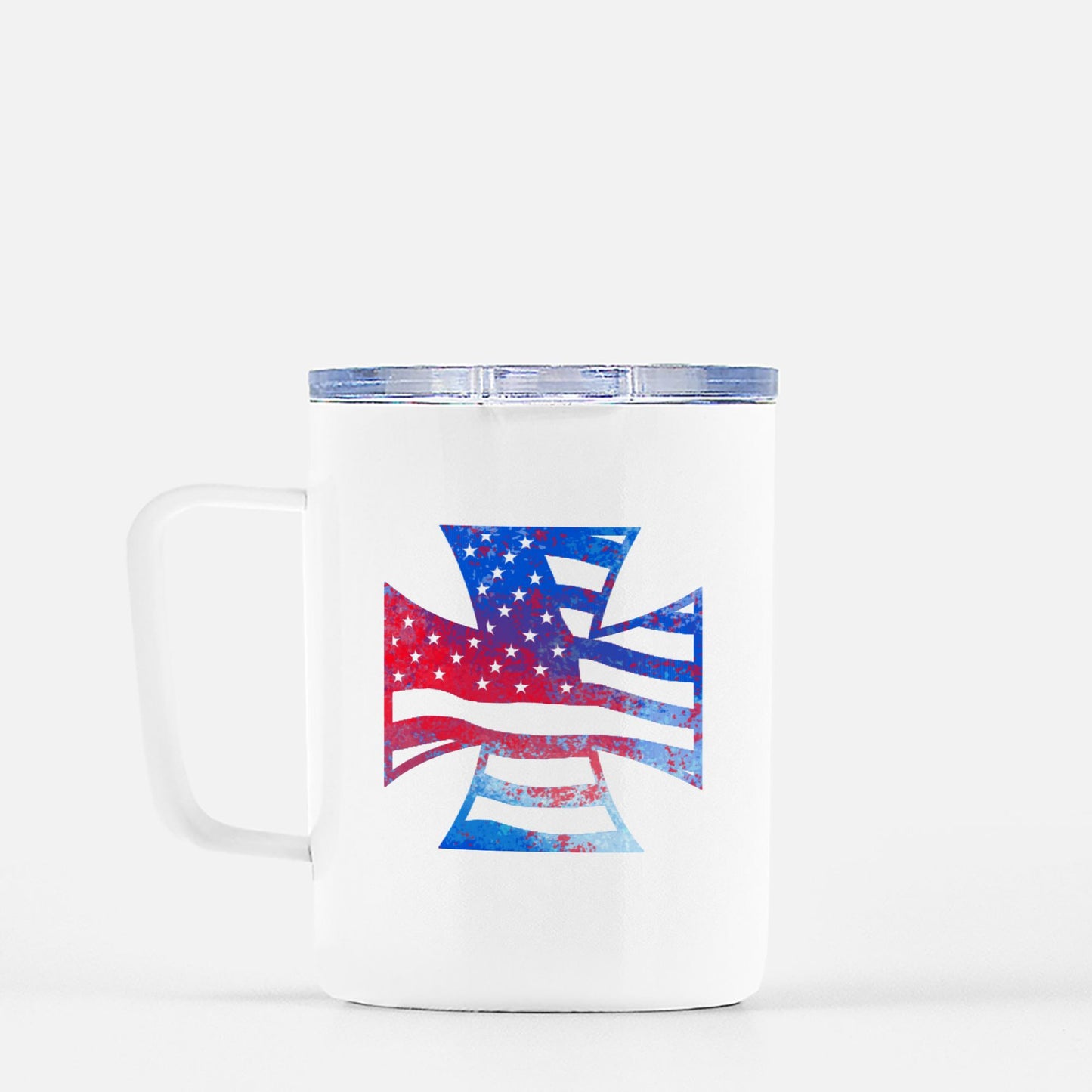 Travel Mug - "American Iron Cross Graffiti" (RWB)