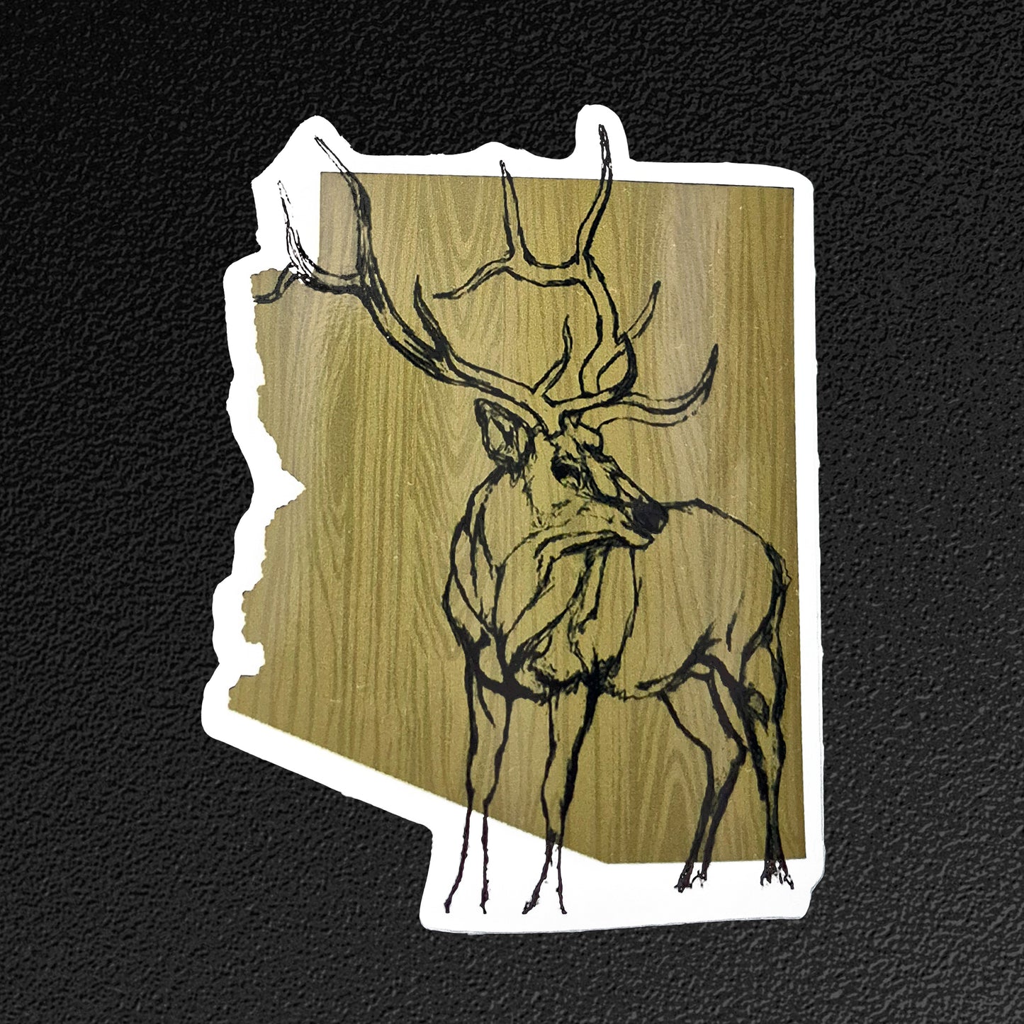 Vinyl Sticker/Decal - "AZ Elk" (Woodgrain Green)