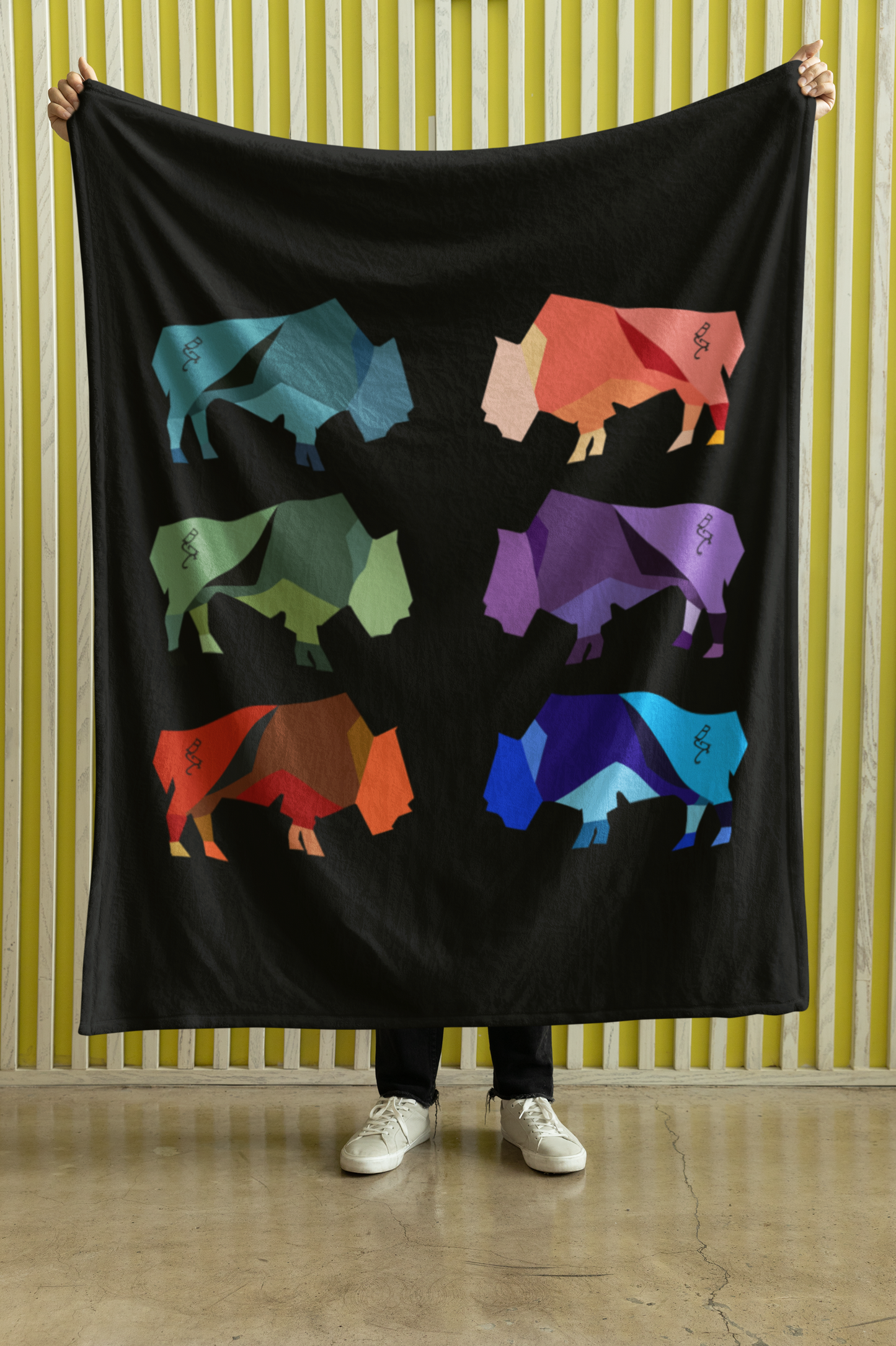 Pre-Order Abstract Bison Herd Blanket