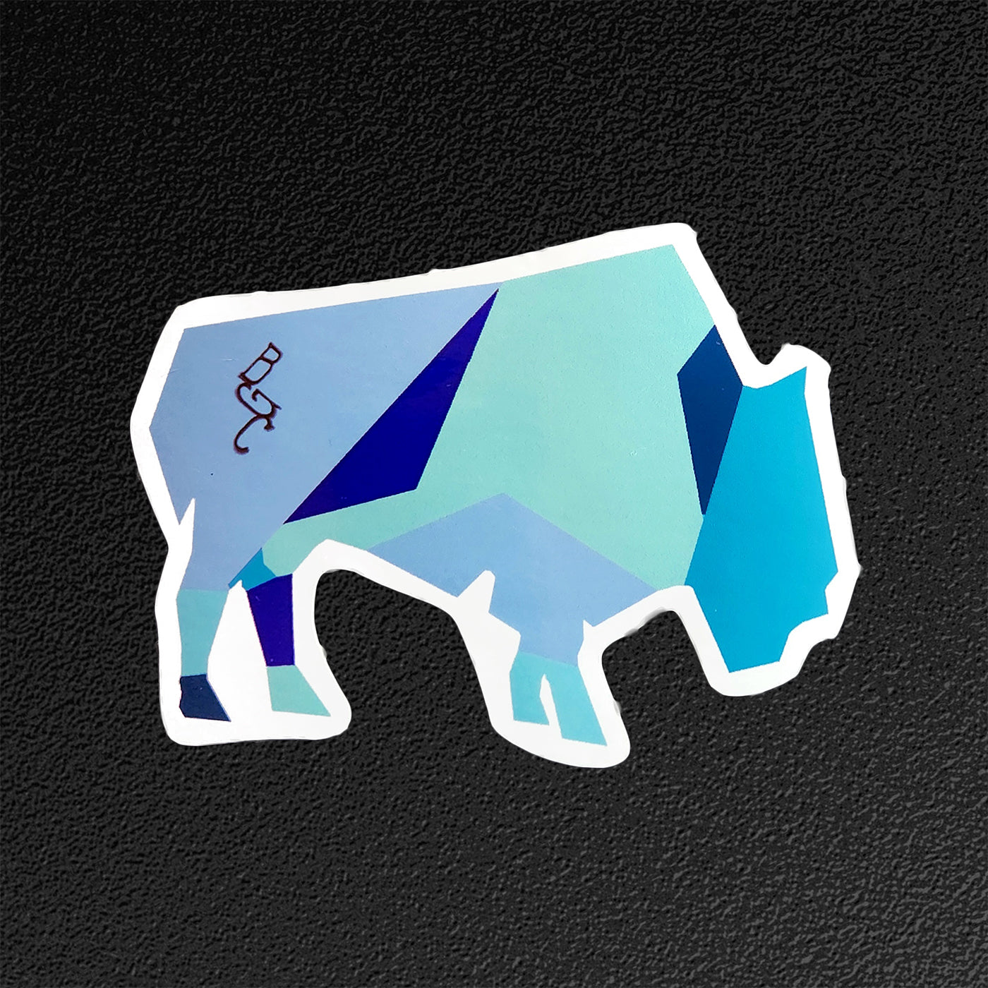 "Abstract Bison (Glacier)" Vinyl Sticker/Decal