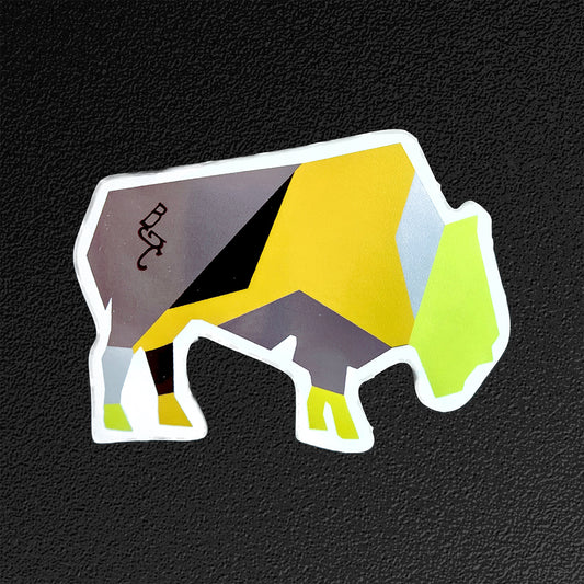 Abstract Bison Yellow Vinyl Sticker/Decal