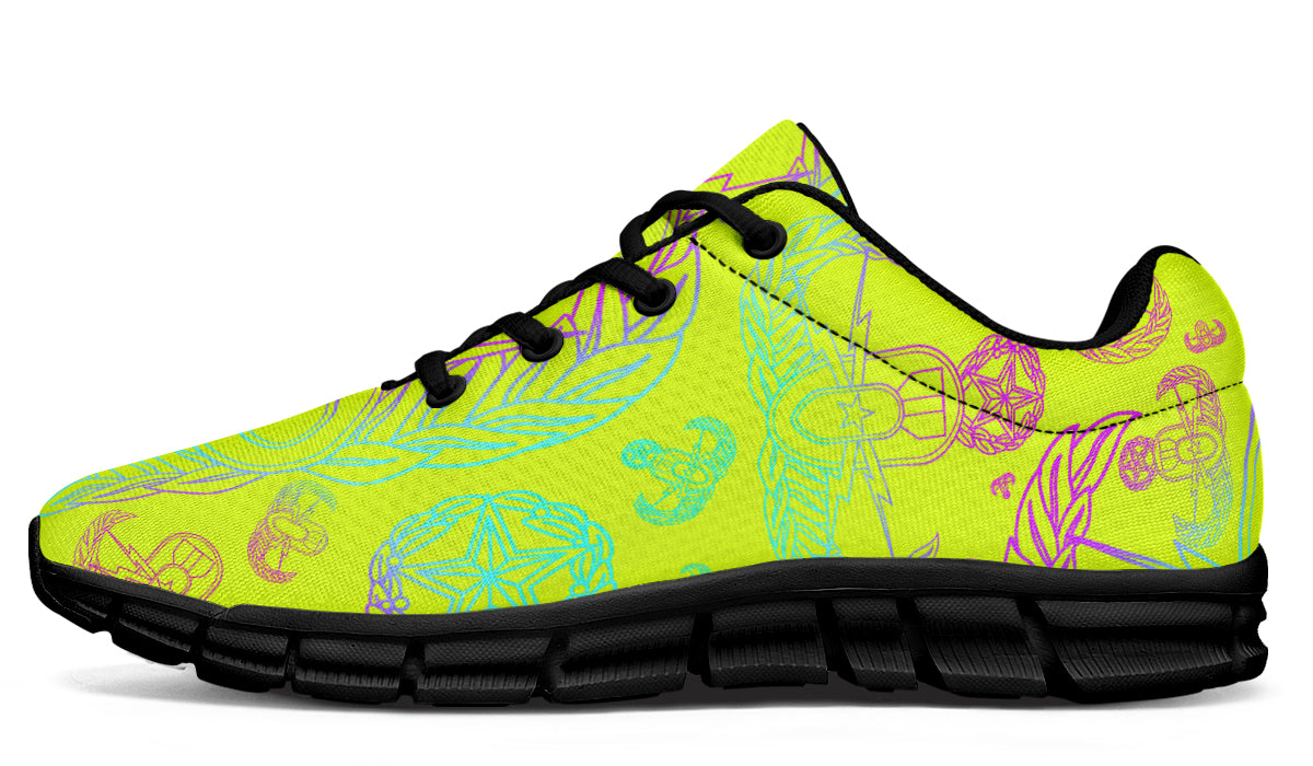 Print On Demand - Sneakers - "EOD Mixed Badges" (Multicolor on Yellow)