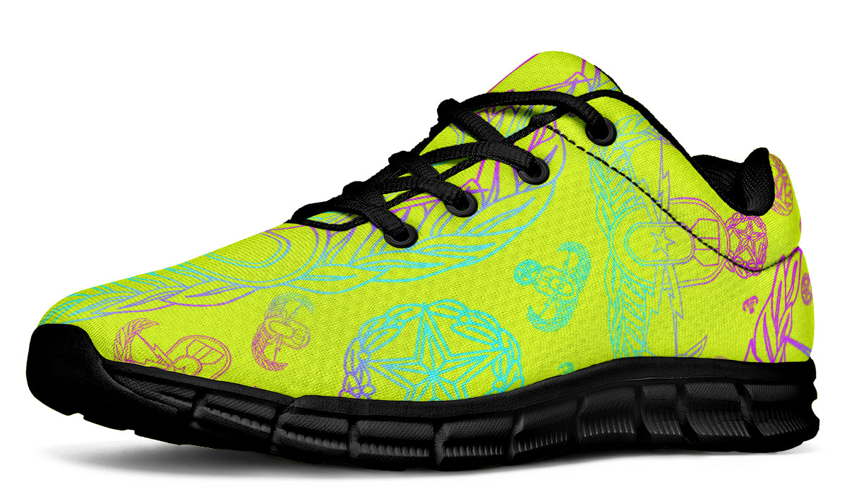 Print On Demand - Sneakers - "EOD Mixed Badges" (Multicolor on Yellow)