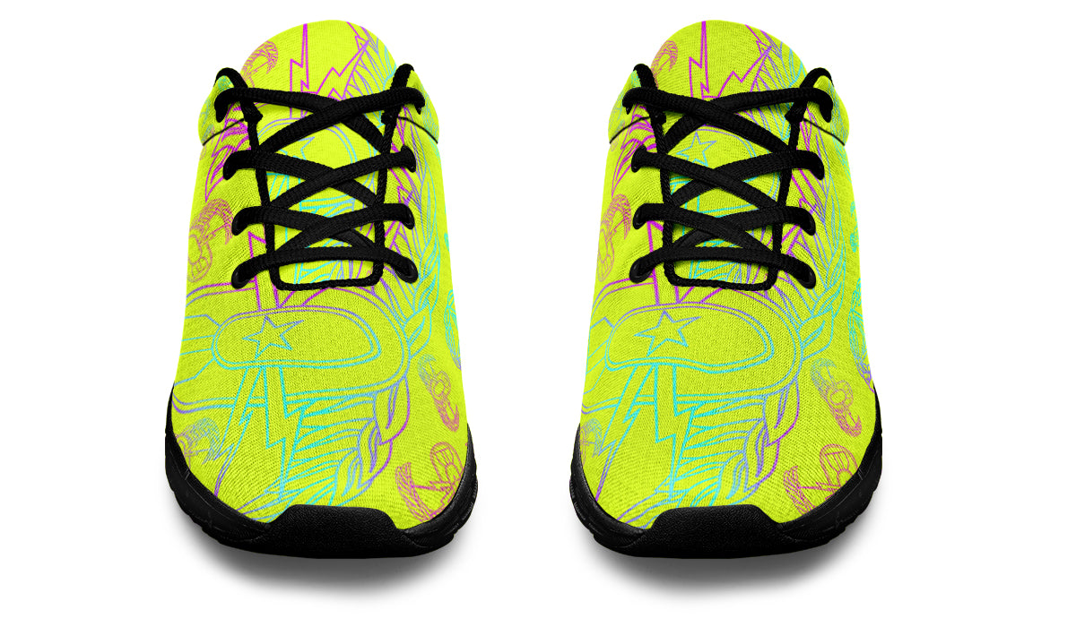 Print On Demand - Sneakers - "EOD Mixed Badges" (Multicolor on Yellow)