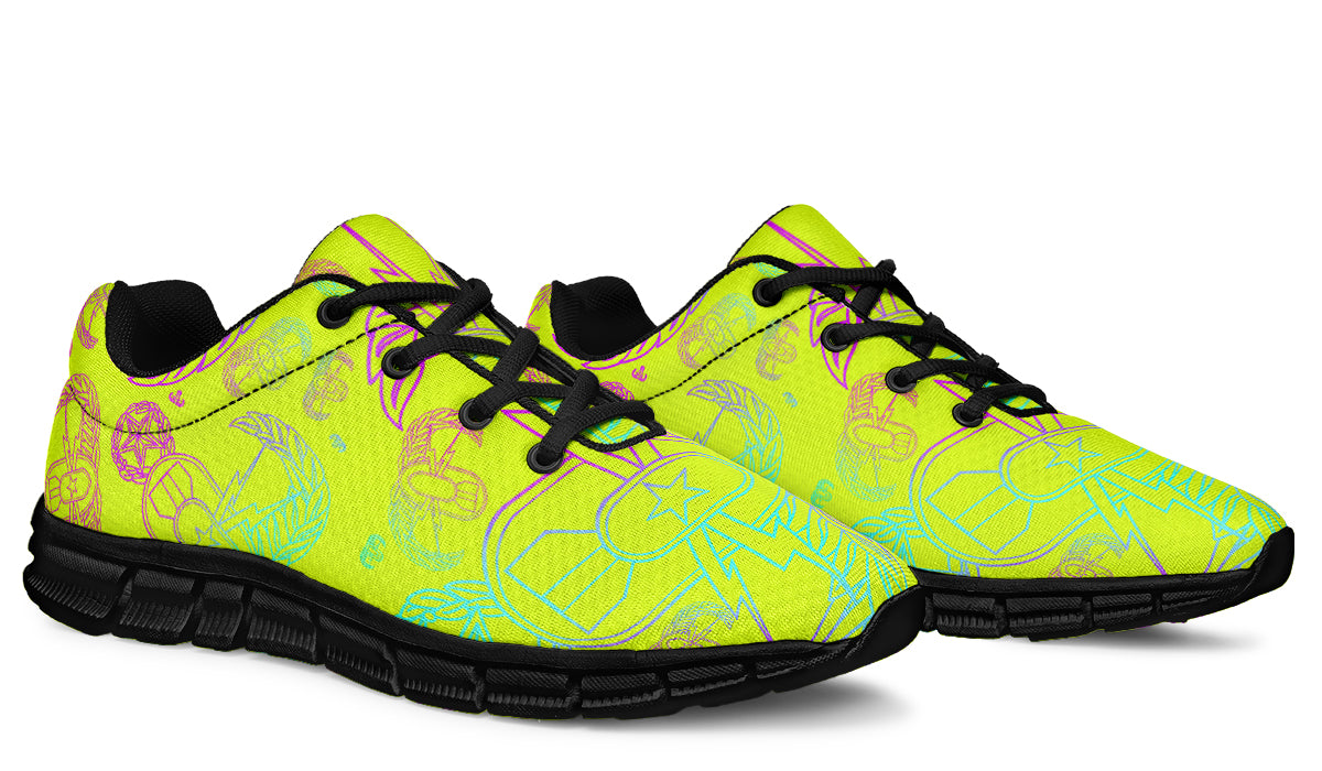 Print On Demand - Sneakers - "EOD Mixed Badges" (Multicolor on Yellow)