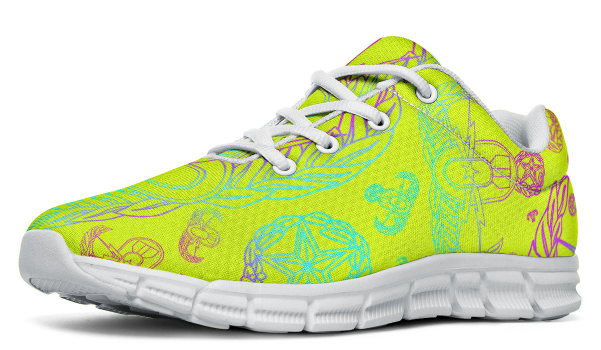 Print On Demand - Sneakers - "EOD Mixed Badges" (Multicolor on Yellow)