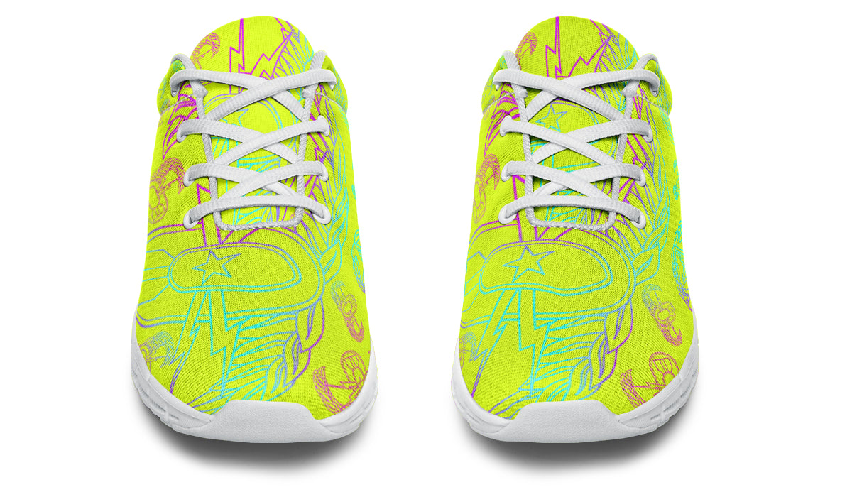 Print On Demand - Sneakers - "EOD Mixed Badges" (Multicolor on Yellow)