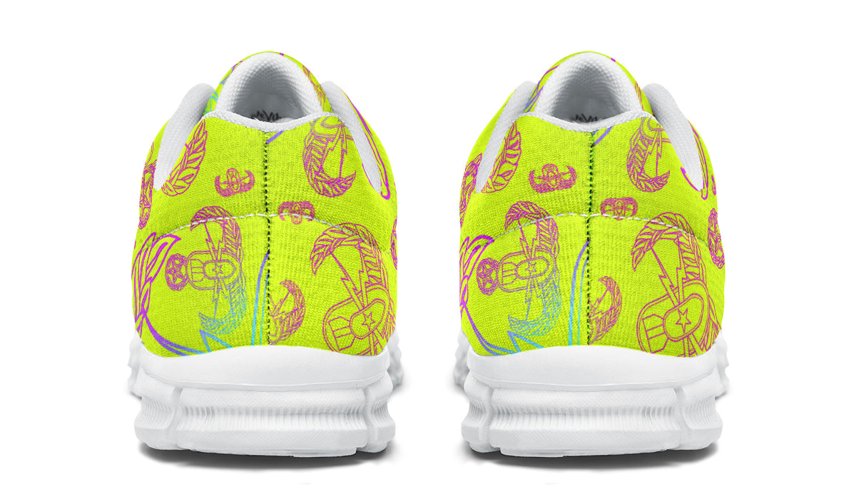 Print On Demand - Sneakers - "EOD Mixed Badges" (Multicolor on Yellow)