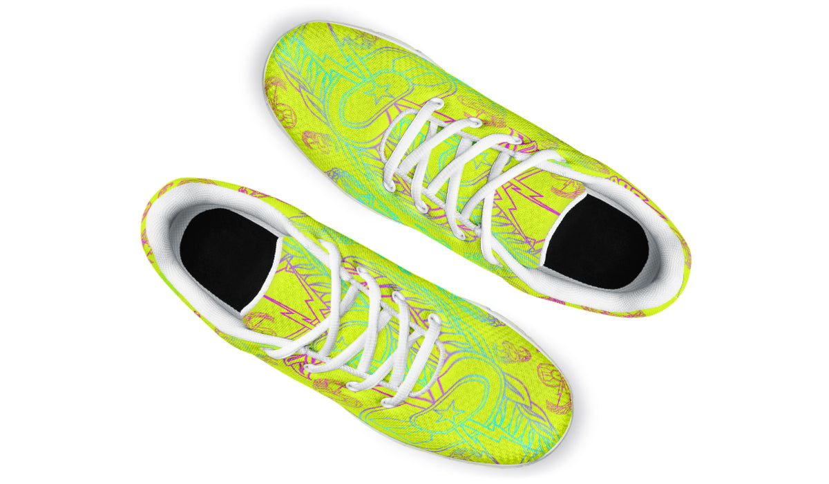 Print On Demand - Sneakers - "EOD Mixed Badges" (Multicolor on Yellow)