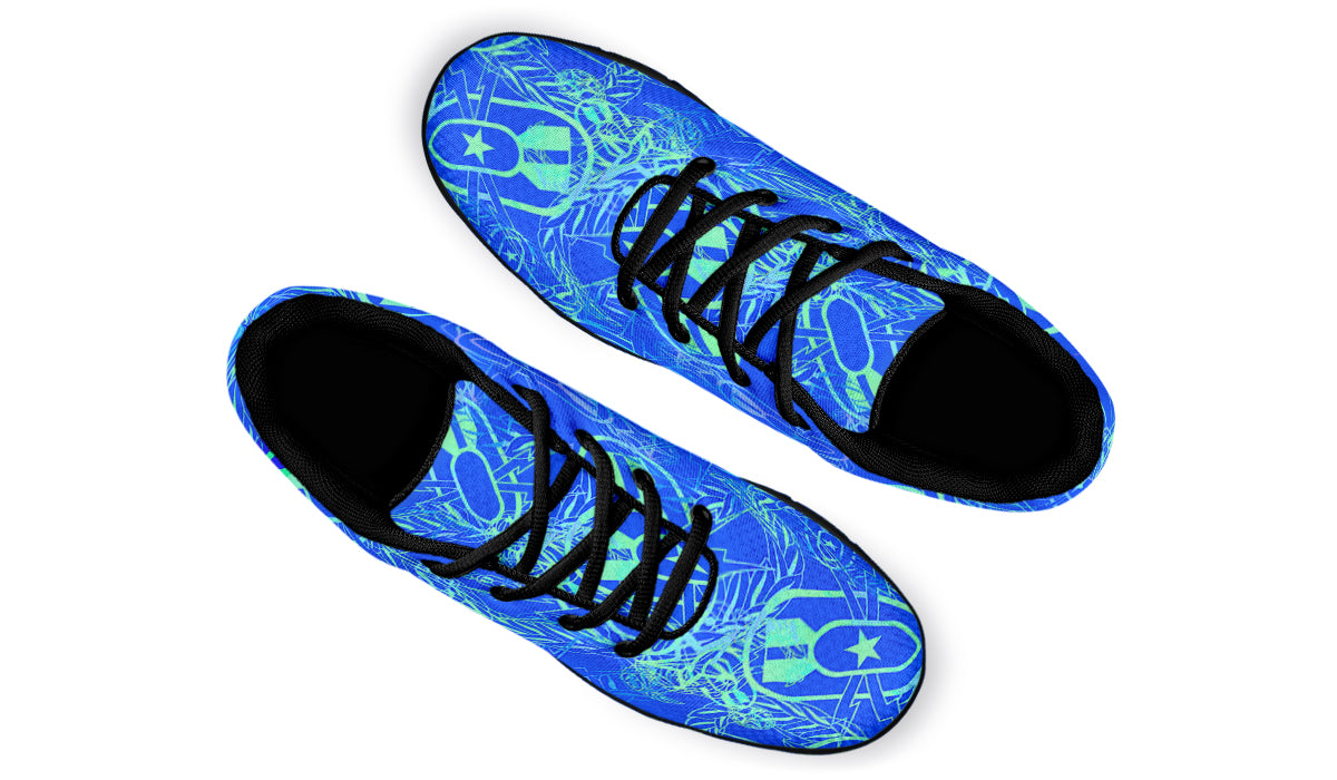 Print On Demand - Sneakers - "It's 5 o'clock Somewhere" (Green on Blue)