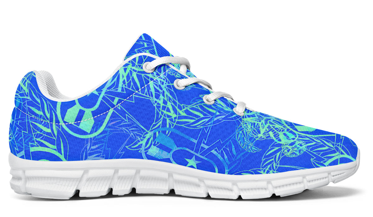 Print On Demand - Sneakers - "It's 5 o'clock Somewhere" (Green on Blue)