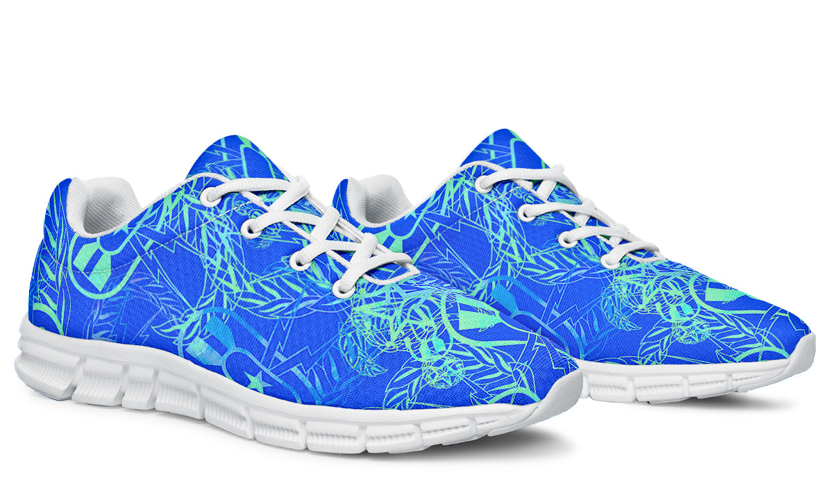 Print On Demand - Sneakers - "It's 5 o'clock Somewhere" (Green on Blue)