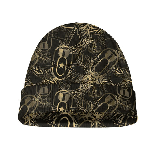 Beanie - "It's 5 o'clock Somewhere" (Tan on Black)